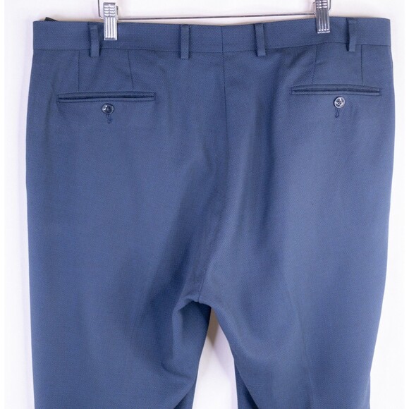 Van Heusen 2Pcs Suit Men's Blue Textured Blazer Jacket Sz 44R Pants 38X29 Poly - Picture 16 of 16